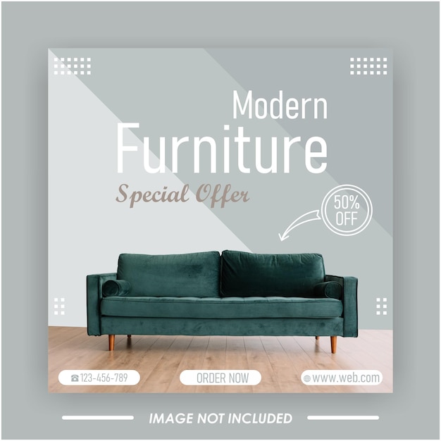 Furniture sale social media post banner template