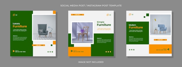 Post sui social media di vendita di mobili o modello di banner quadrato post instagram vettore premium