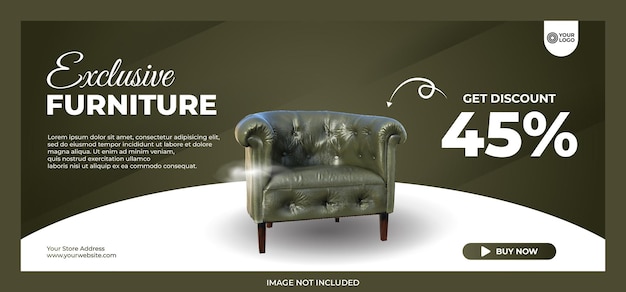 Vector furniture sale web banner advertisement