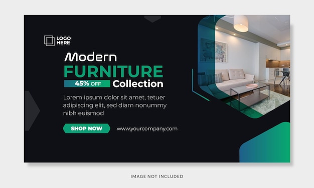 Furniture Sale Web Banner Premium Vector Template