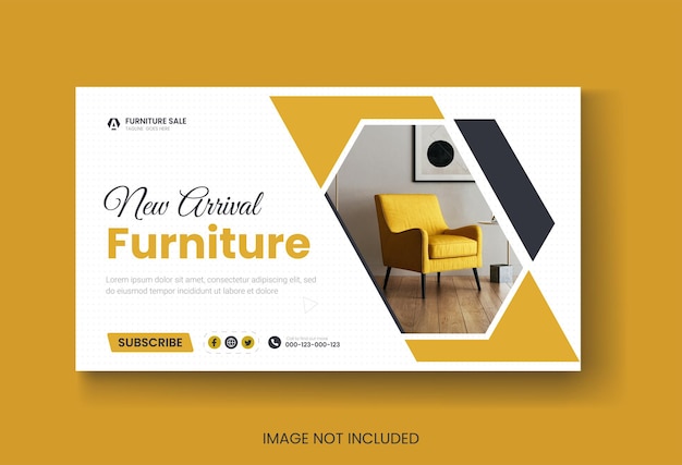 Furniture sale youtube thumbnail or web banner template