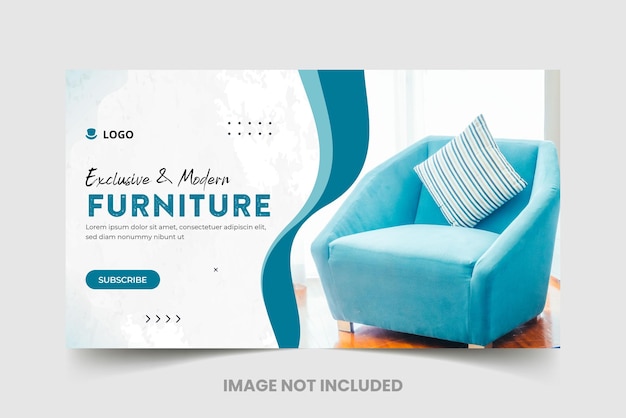 Vector furniture sale youtube thumbnail and web banner template