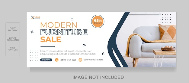 Furniture Sales facebook cover page and web banner template