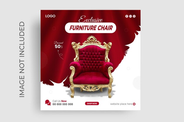 Vector furniture sales promotion instagram post template