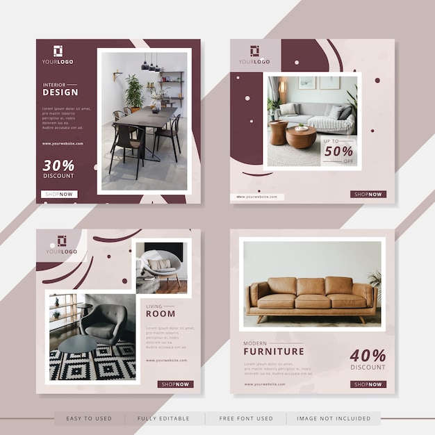 Furniture salon social media post template