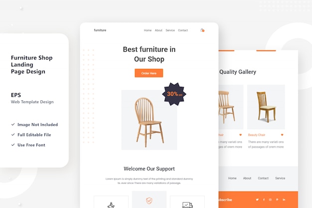 furniture selling landing page design