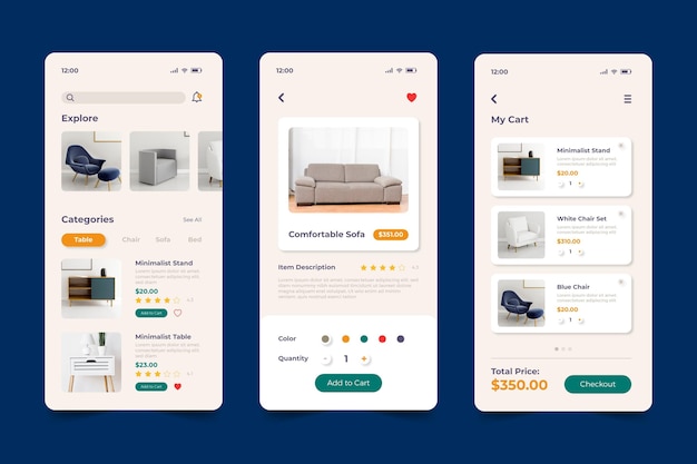 Vector furniture shopping app