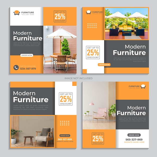 Furniture sle social media and instagram post template set