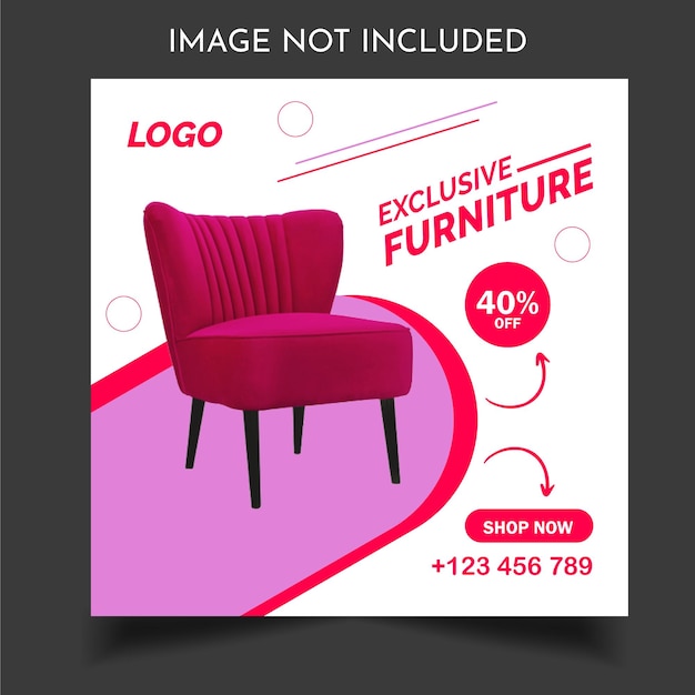 Furniture social media banner and Instagram post template