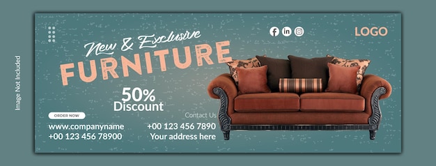 Vector furniture social media cover banner template