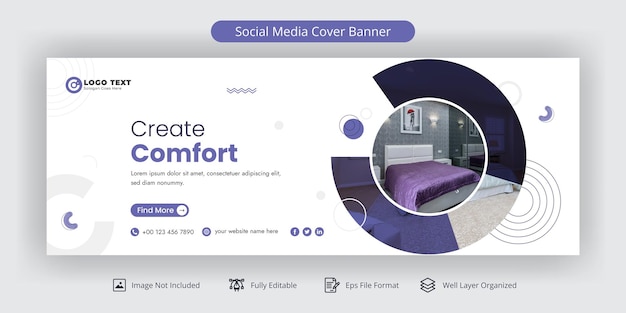 furniture social media Facebook cover banner template