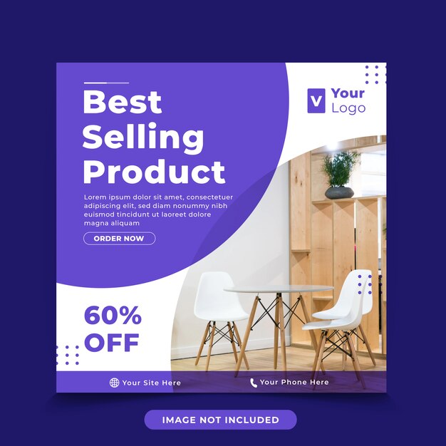 Furniture social media instagram post banner template