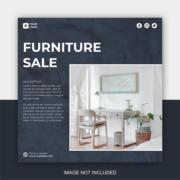 Furniture social media instagram post banner template