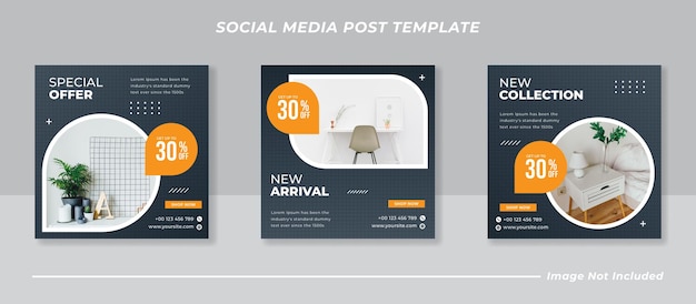 Furniture social media and instagram post template