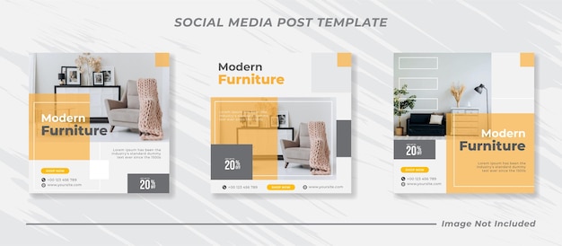 Furniture social media and instagram post template