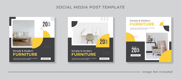 Furniture social media and instagram post template