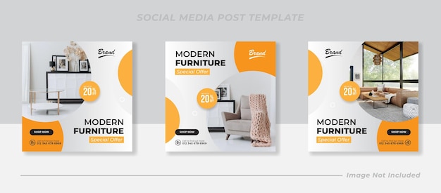 Furniture social media and instagram post template