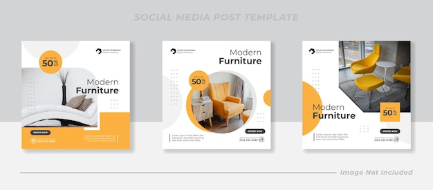 家具ソーシャルメディアとInstagramの投稿テンプレート