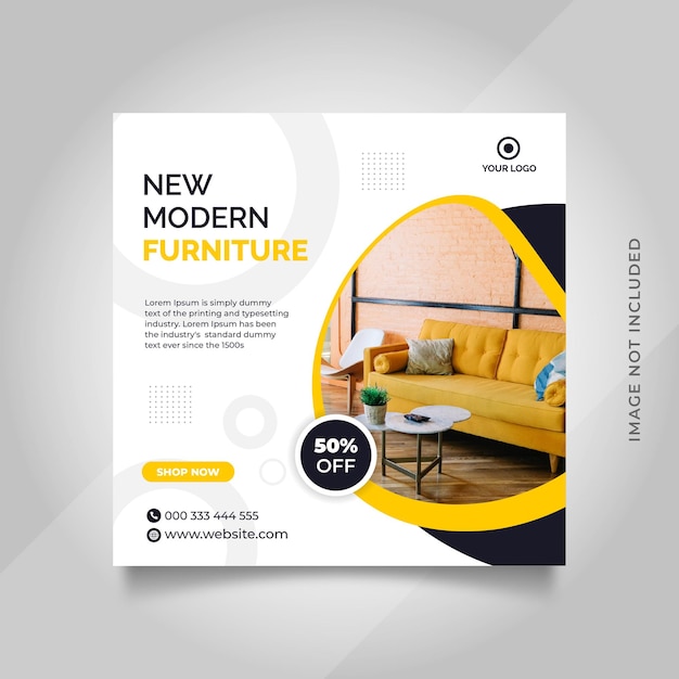 Vector furniture social media and instagram post template