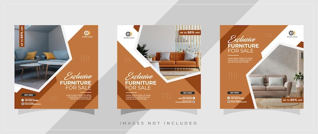 Furniture social media and instagram post template