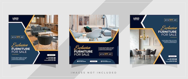 Furniture social media and instagram post template