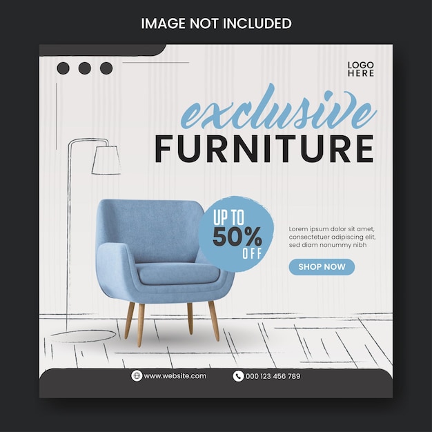 Furniture social media instagram post template