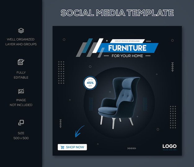 Furniture social media Instagram post template