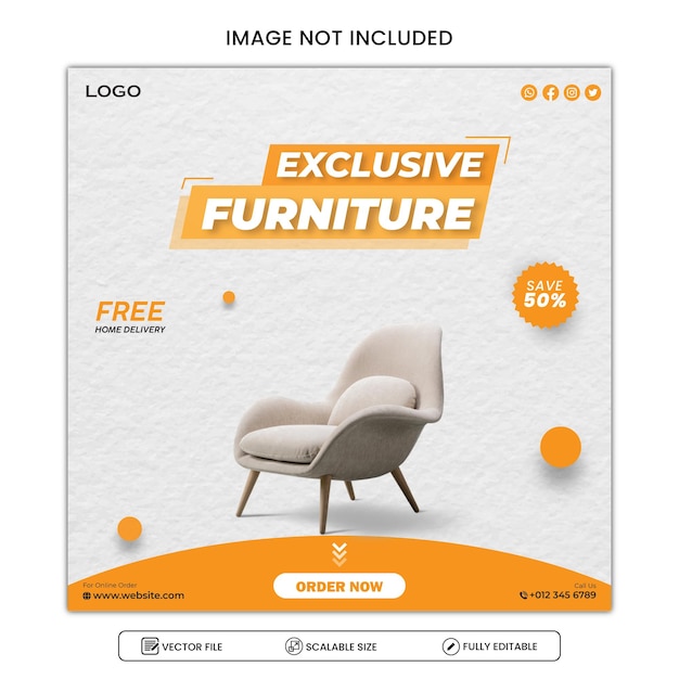 Furniture social media or instagram post template