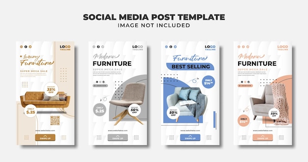 furniture social media instagram story and banner template for promotion