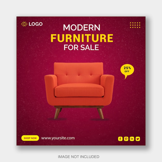 Furniture social media post  design template