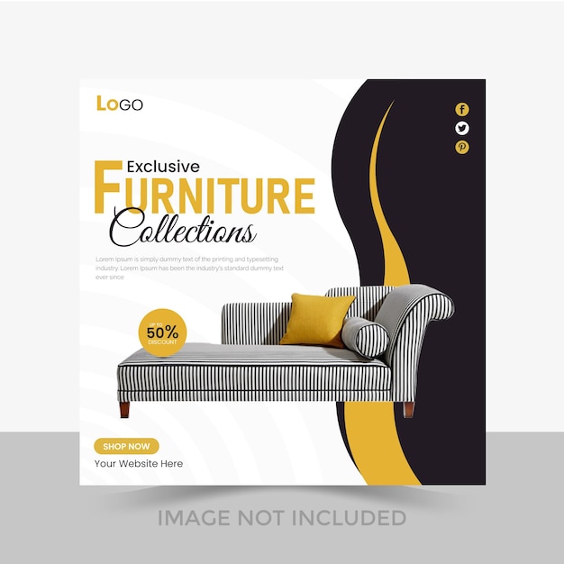 Vector furniture social media post design template