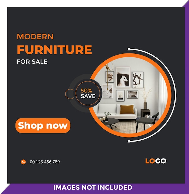 Vector furniture social media post design