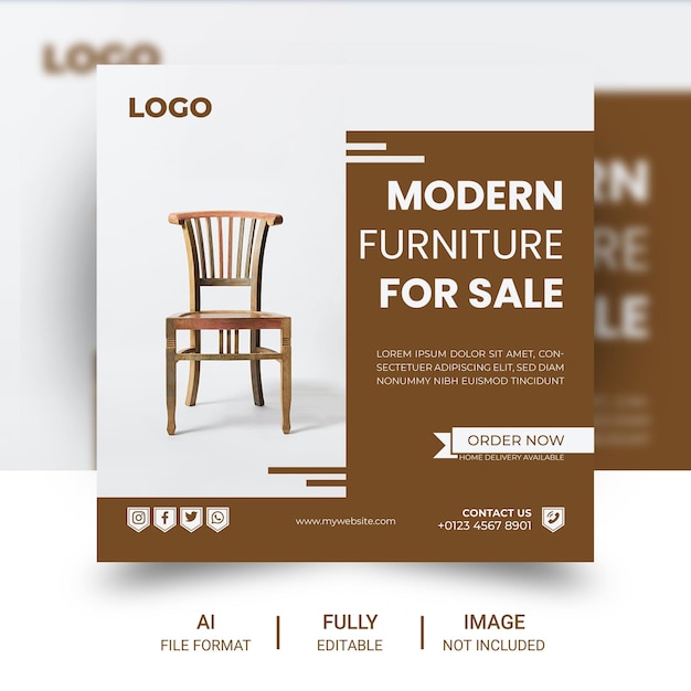 Vector furniture social media post design