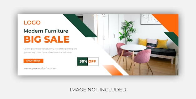 Vector furniture social media post sale square banner template