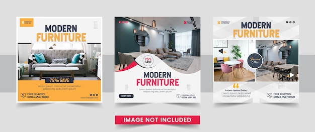 Furniture social media post template bundle