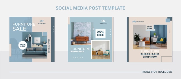 Furniture social media post template design