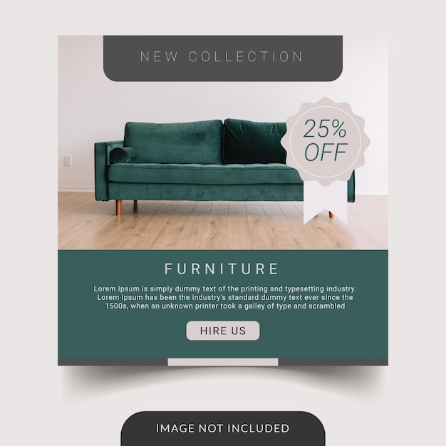 Vector furniture social media post template