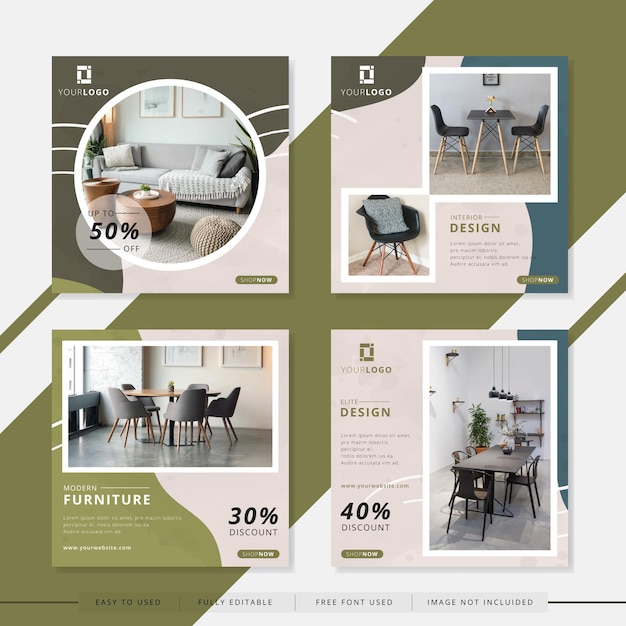 Furniture social media post template