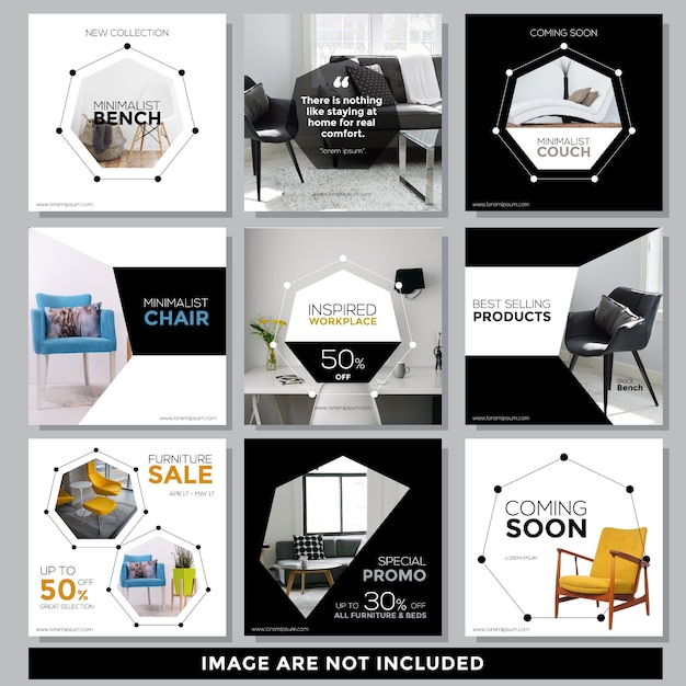 Vector furniture social media post template