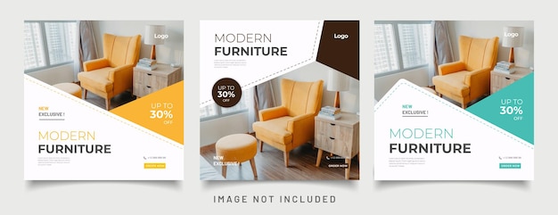 Vector furniture social media post templates