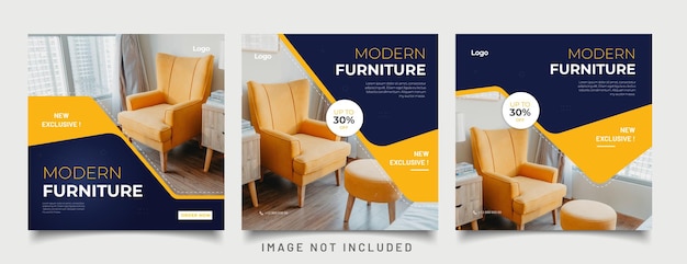 Vector furniture social media post templates