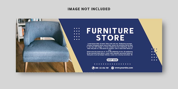 Furniture store web banner and facebook cover design template