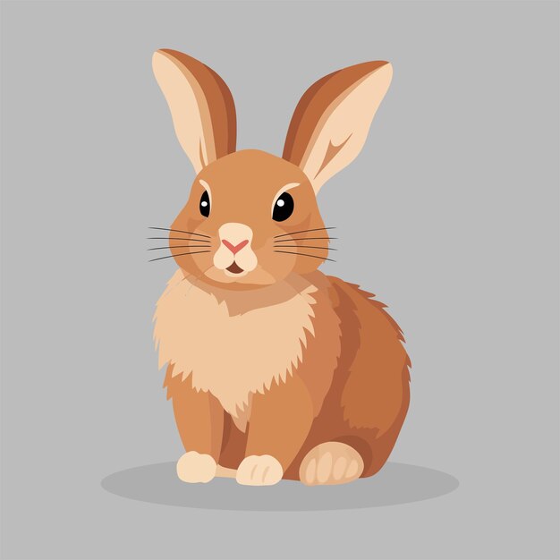 furry cute rabbit vector