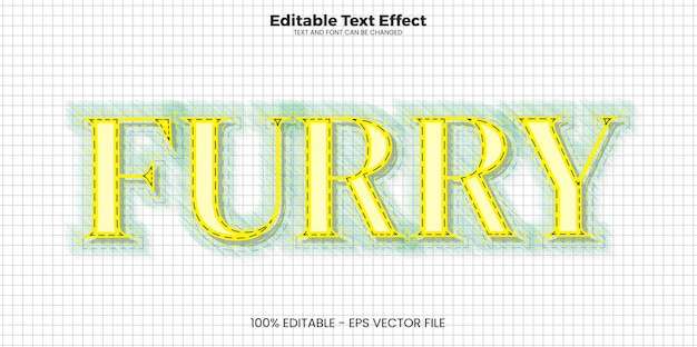 Furry editable text effect in modern trend style