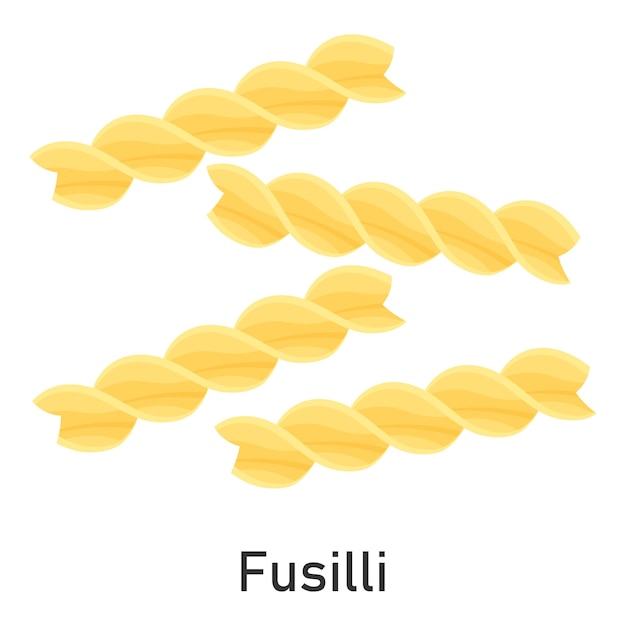 Fusilli pasta Restaurant pasta For menu design packaging Vector illustration