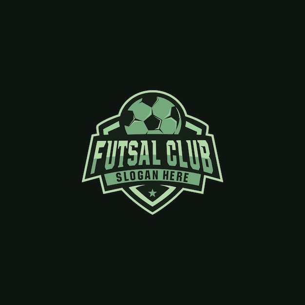 Vettore futsal club logo design distintivo