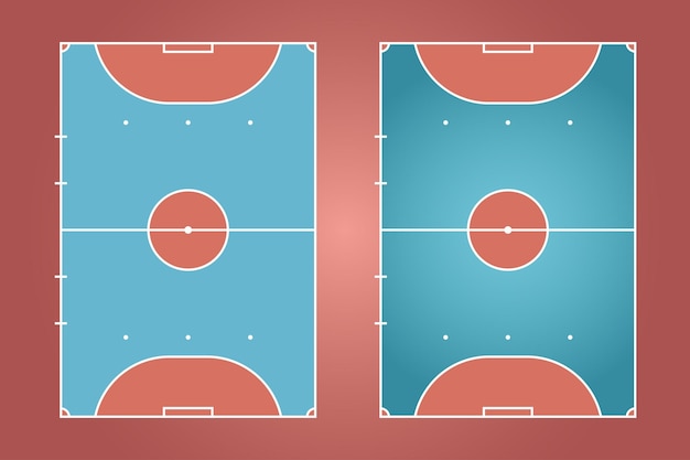 Vector futsal field flat design football field graphic illustration vector of futsal court and layout