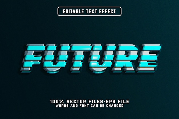 Future 3d text effect premium vectors