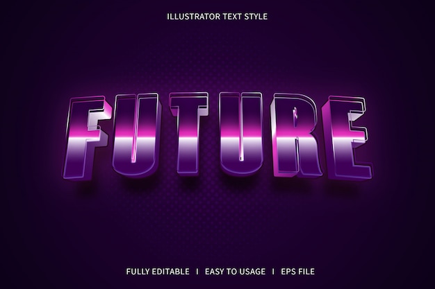 Future,3d text style font effect ypurple gradation pink