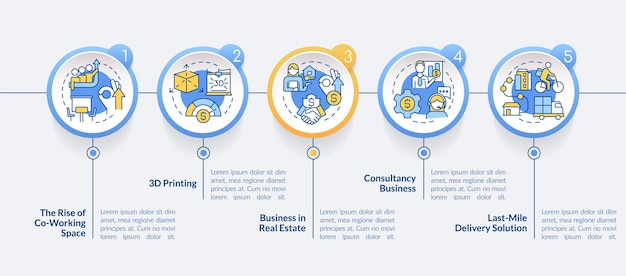 벡터 미래 비즈니스 동향 원 infographic 템플릿